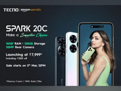 TECNO's All-Rounder SPARK 20C with 16GB* RAM and 128GB ROM hits the Indian market | TECNO's All-Rounder SPARK 20C with 16GB* RAM and 128GB ROM hits the Indian market