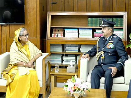 IAF Chief VR Chaudhari calls on Bangladesh PM Sheikh Hasina, conveys best wishes for her tenure | IAF Chief VR Chaudhari calls on Bangladesh PM Sheikh Hasina, conveys best wishes for her tenure IAF Chief VR Chaudhari calls on Bangladesh PM Sheikh Hasina, conveys best wishes for her tenure | IAF Chief VR Chaudhari calls on Bangladesh PM Sheikh Hasina, conveys best wishes for her tenure