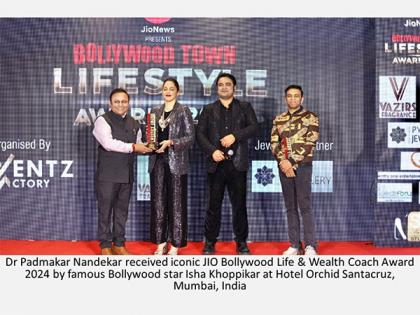 Dr Padmakar Nandekar received iconic JIO Bollywood Life & Wealth Coach Award 2024 | Dr Padmakar Nandekar received iconic JIO Bollywood Life & Wealth Coach Award 2024