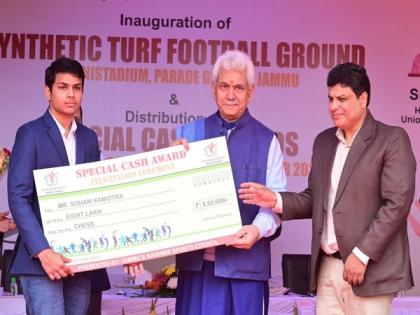 J-K LG Manoj Sinha felicitates medal winners of national, international competitions for years 2021-22, 2022-23 | J-K LG Manoj Sinha felicitates medal winners of national, international competitions for years 2021-22, 2022-23