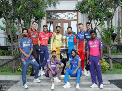 Team captains pose with trophy ahead of IPL season | Team captains pose with trophy ahead of IPL season