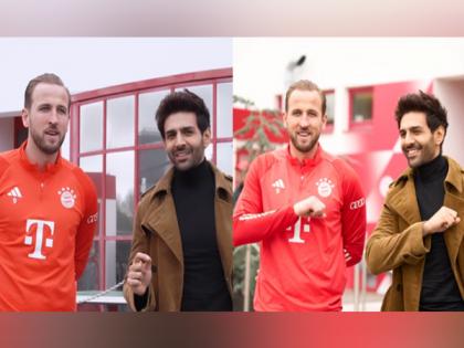 Kartik Aaryan coaches Bayern marksman Harry Kane, take a look | Kartik Aaryan coaches Bayern marksman Harry Kane, take a look