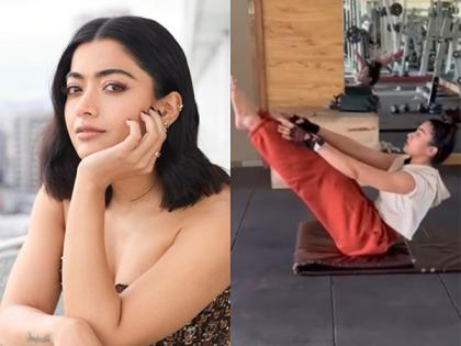 Rashmika Mandanna sweats it out in gym, fans react | Rashmika Mandanna sweats it out in gym, fans react