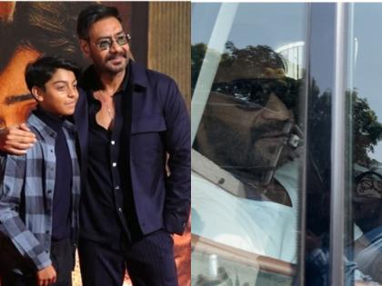 Ajay Devgn snapped with son Yug at Kalina airport | Ajay Devgn snapped with son Yug at Kalina airport