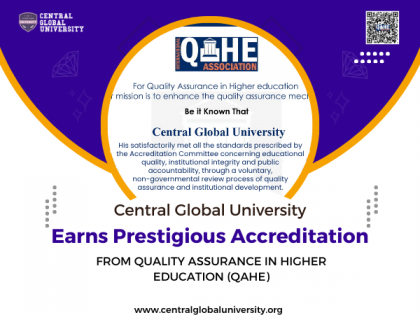 Central Global University Receives Prestigious Accreditation From QAHE, Ensuring Quality Education Globally | Central Global University Receives Prestigious Accreditation From QAHE, Ensuring Quality Education Globally Central Global University Receives Prestigious Accreditation From QAHE, Ensuring Quality Education Globally | Central Global University Receives Prestigious Accreditation From QAHE, Ensuring Quality Education Globally