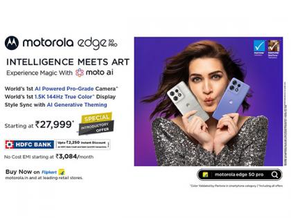 motorola edge 50 Pro Goes on Sale in India with the World's First True Colour Camera and Display - Validated by Pantone at Just Rs 27,999* | motorola edge 50 Pro Goes on Sale in India with the World's First True Colour Camera and Display - Validated by Pantone at Just Rs 27,999* motorola edge 50 Pro Goes on Sale in India with the World's First True Colour Camera and Display - Validated by Pantone at Just Rs 27,999* | motorola edge 50 Pro Goes on Sale in India with the World's First True Colour Camera and Display - Validated by Pantone at Just Rs 27,999*