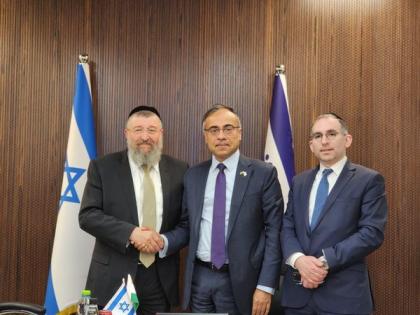 Tel Aviv: India envoy Sanjeev Singla' Israel's Minister of Labour discuss ties, safety of Indian workers | Tel Aviv: India envoy Sanjeev Singla' Israel's Minister of Labour discuss ties, safety of Indian workers Tel Aviv: India envoy Sanjeev Singla' Israel's Minister of Labour discuss ties, safety of Indian workers | Tel Aviv: India envoy Sanjeev Singla' Israel's Minister of Labour discuss ties, safety of Indian workers