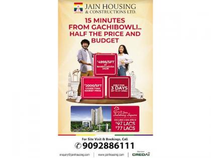 Jain Housing Unveils Unbeatable Offer of Rs. 4999 / Sq. ft. at Salzburg Square in Bandlaguda Jagir, a Mere 15 Minutes from Gachibowli | Jain Housing Unveils Unbeatable Offer of Rs. 4999 / Sq. ft. at Salzburg Square in Bandlaguda Jagir, a Mere 15 Minutes from Gachibowli