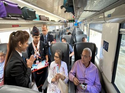 Ambassadors and diplomats from various countries travel in Vande Bharat, lauds PM Modi's leadership | Ambassadors and diplomats from various countries travel in Vande Bharat, lauds PM Modi's leadership Ambassadors and diplomats from various countries travel in Vande Bharat, lauds PM Modi's leadership | Ambassadors and diplomats from various countries travel in Vande Bharat, lauds PM Modi's leadership