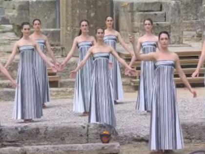 Olympic flame lit up in Olympia in spectacular ceremony | Olympic flame lit up in Olympia in spectacular ceremony Olympic flame lit up in Olympia in spectacular ceremony | Olympic flame lit up in Olympia in spectacular ceremony