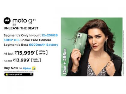 moto g64 5G with segment's only 12GB +256GB and shake free camera goes on sale on Flipkart, Motorola.in, & other leading retail stores at just Rs. 15,999 | moto g64 5G with segment's only 12GB +256GB and shake free camera goes on sale on Flipkart, Motorola.in, & other leading retail stores at just Rs. 15,999 moto g64 5G with segment's only 12GB +256GB and shake free camera goes on sale on Flipkart, Motorola.in, & other leading retail stores at just Rs. 15,999 | moto g64 5G with segment's only 12GB +256GB and shake free camera goes on sale on Flipkart, Motorola.in, & other leading retail stores at just Rs. 15,999