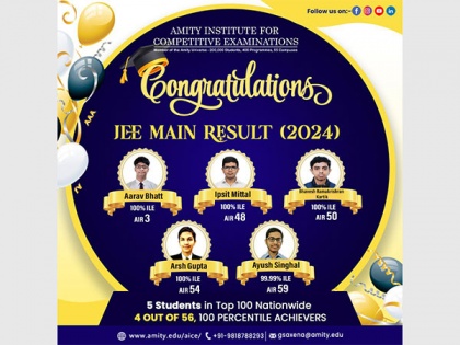 Amity Institute For Competitive Examinations (AICE) Celebrates Outstanding Performance in JEE Main 2024 | Amity Institute For Competitive Examinations (AICE) Celebrates Outstanding Performance in JEE Main 2024