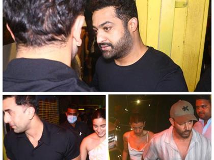 NTR Jr bonds with Ranbir-Alia, Hrithik-Saba over dinner | NTR Jr bonds with Ranbir-Alia, Hrithik-Saba over dinner