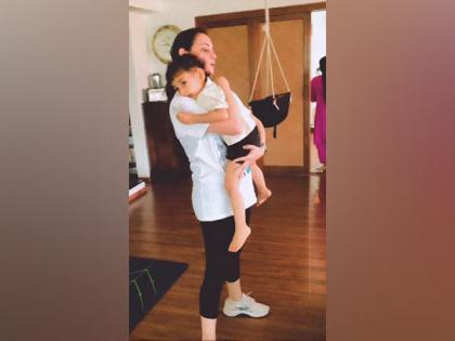Monday Motivation: Dia Mirza inspires mothers with her workout holding her son | Monday Motivation: Dia Mirza inspires mothers with her workout holding her son
