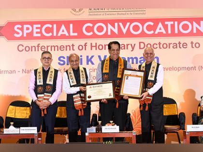 MAHE Celebrates Special Convocation for Conferment of Honorary Doctorate to K. V. Kamath | MAHE Celebrates Special Convocation for Conferment of Honorary Doctorate to K. V. Kamath