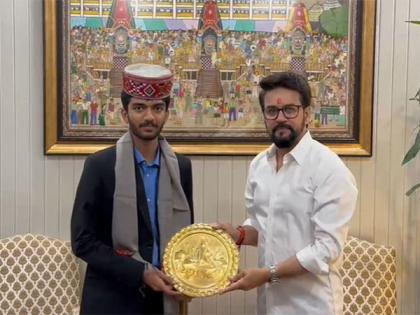 FIDE Candidates winner D Gukesh meets Sports Minister Anurag Thakur | FIDE Candidates winner D Gukesh meets Sports Minister Anurag Thakur