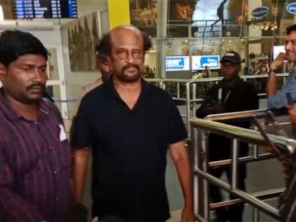 Rajinikanth snapped at Chennai post 'Vettaiyan' shooting in Mumbai | Rajinikanth snapped at Chennai post 'Vettaiyan' shooting in Mumbai