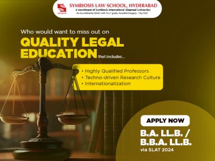 Symbiosis Law School (SLS), Hyderabad's BA/BBA LLB Programmes: Applications Open for the Institute Until May 16, 2024 | Symbiosis Law School (SLS), Hyderabad's BA/BBA LLB Programmes: Applications Open for the Institute Until May 16, 2024 Symbiosis Law School (SLS), Hyderabad's BA/BBA LLB Programmes: Applications Open for the Institute Until May 16, 2024 | Symbiosis Law School (SLS), Hyderabad's BA/BBA LLB Programmes: Applications Open for the Institute Until May 16, 2024