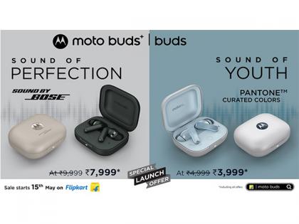 Motorola Launches moto buds & moto buds+ in Collaboration with Bose, at an Effective Launch Price of Rs. 3,999 & Rs. 7,999 Respectively | Motorola Launches moto buds & moto buds+ in Collaboration with Bose, at an Effective Launch Price of Rs. 3,999 & Rs. 7,999 Respectively
