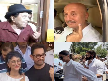 From Dharmendra, Aamir Khan, to Deepika-Ranveer, Bollywood stars turn out in droves for Lok Sabha polls | From Dharmendra, Aamir Khan, to Deepika-Ranveer, Bollywood stars turn out in droves for Lok Sabha polls