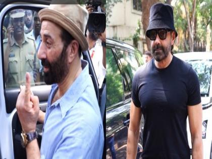 Sunny Deol, Bobby Deol cast vote in Mumbai | Sunny Deol, Bobby Deol cast vote in Mumbai