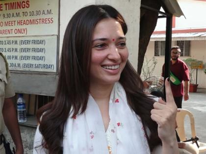 "It is our responsibility to cast vote": Tamannaah Bhatia gets finger inked in Mumbai | "It is our responsibility to cast vote": Tamannaah Bhatia gets finger inked in Mumbai