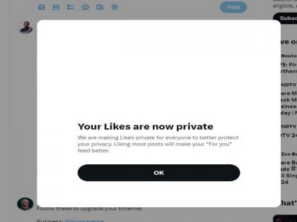 'Likes' no longer public on X to protect users' privacy | 'Likes' no longer public on X to protect users' privacy 'Likes' no longer public on X to protect users' privacy | 'Likes' no longer public on X to protect users' privacy