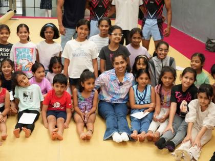Dipa Karmakar meets athletes at gymnastics training facility in Mumbai | Dipa Karmakar meets athletes at gymnastics training facility in Mumbai Dipa Karmakar meets athletes at gymnastics training facility in Mumbai | Dipa Karmakar meets athletes at gymnastics training facility in Mumbai