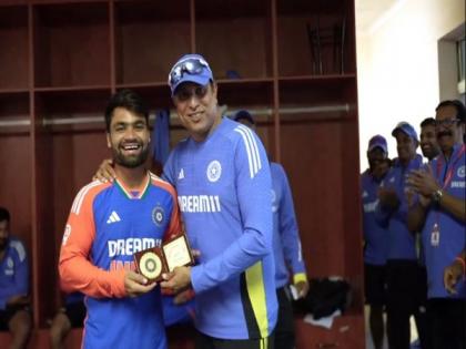 VVS Laxman presents Rinku Singh with 'Fielder of the Series' award after India's 4-1 triumph over Zimbabwe | VVS Laxman presents Rinku Singh with 'Fielder of the Series' award after India's 4-1 triumph over Zimbabwe