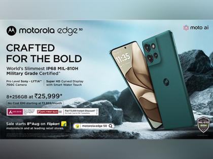 Motorola Launches the World's Slimmest IP68 MIL-STD-810H Military Grade Certified Durable Smartphone- motorola edge 50 at Rs 25,999* | Motorola Launches the World's Slimmest IP68 MIL-STD-810H Military Grade Certified Durable Smartphone- motorola edge 50 at Rs 25,999* Motorola Launches the World's Slimmest IP68 MIL-STD-810H Military Grade Certified Durable Smartphone- motorola edge 50 at Rs 25,999* | Motorola Launches the World's Slimmest IP68 MIL-STD-810H Military Grade Certified Durable Smartphone- motorola edge 50 at Rs 25,999*