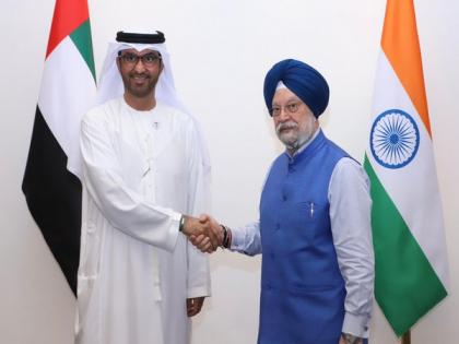 Minister Hardeep Singh Puri meets UAE Minister of Industry | Minister Hardeep Singh Puri meets UAE Minister of Industry