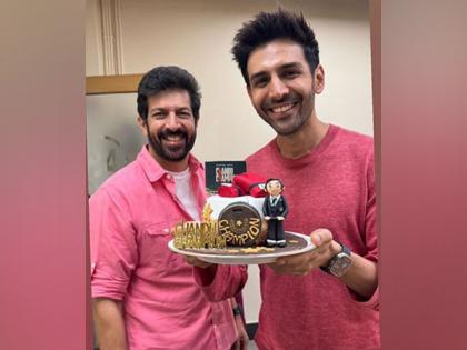 Kartik Aaryan celebrates director Kabir Khan's birthday with 'Chandu Champion' themed cake | Kartik Aaryan celebrates director Kabir Khan's birthday with 'Chandu Champion' themed cake Kartik Aaryan celebrates director Kabir Khan's birthday with 'Chandu Champion' themed cake | Kartik Aaryan celebrates director Kabir Khan's birthday with 'Chandu Champion' themed cake