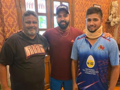 Rohit Sharma meets Mumbai batter Musheer | Rohit Sharma meets Mumbai batter Musheer