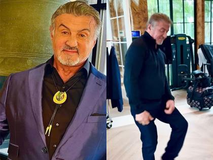 Sylvester Stallone dances barefoot to Smokey Robinson's track | Sylvester Stallone dances barefoot to Smokey Robinson's track Sylvester Stallone dances barefoot to Smokey Robinson's track | Sylvester Stallone dances barefoot to Smokey Robinson's track