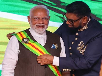 PM Modi conferred with Guyana's highest national award 'The Order of Excellence' | PM Modi conferred with Guyana's highest national award 'The Order of Excellence' PM Modi conferred with Guyana's highest national award 'The Order of Excellence' | PM Modi conferred with Guyana's highest national award 'The Order of Excellence'