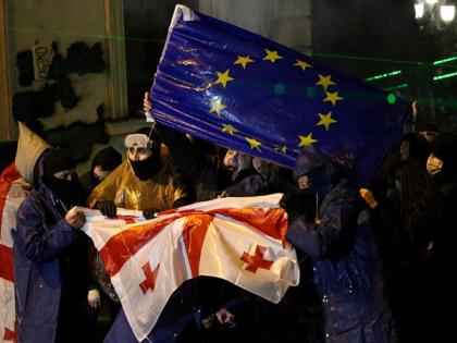 Georgian opposition leader Zurab Japaridze arrested as pro-EU protest escalates | Georgian opposition leader Zurab Japaridze arrested as pro-EU protest escalates