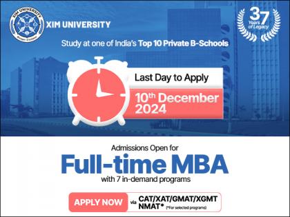 Online Applications for Admissions-2025 Closing Soon for XIM University's Flagship MBA, Executive MBA, and MMS-BF Programs | Online Applications for Admissions-2025 Closing Soon for XIM University's Flagship MBA, Executive MBA, and MMS-BF Programs Online Applications for Admissions-2025 Closing Soon for XIM University's Flagship MBA, Executive MBA, and MMS-BF Programs | Online Applications for Admissions-2025 Closing Soon for XIM University's Flagship MBA, Executive MBA, and MMS-BF Programs