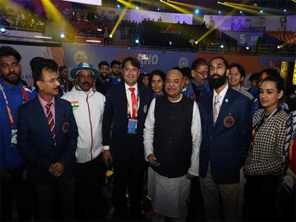 KKFI President Sudhanshu Mittal honours artists inaugural Kho Kho World Cup 2025 | KKFI President Sudhanshu Mittal honours artists inaugural Kho Kho World Cup 2025 KKFI President Sudhanshu Mittal honours artists inaugural Kho Kho World Cup 2025 | KKFI President Sudhanshu Mittal honours artists inaugural Kho Kho World Cup 2025