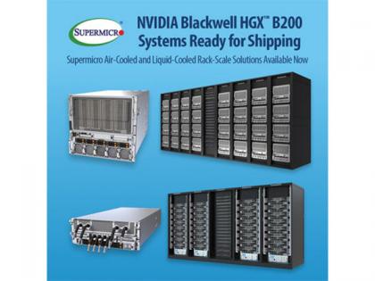 Supermicro Ramps Full Production of NVIDIA Blackwell Rack-Scale Solutions with NVIDIA HGX B200 | Supermicro Ramps Full Production of NVIDIA Blackwell Rack-Scale Solutions with NVIDIA HGX B200 Supermicro Ramps Full Production of NVIDIA Blackwell Rack-Scale Solutions with NVIDIA HGX B200 | Supermicro Ramps Full Production of NVIDIA Blackwell Rack-Scale Solutions with NVIDIA HGX B200