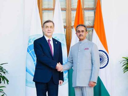 MoS Kirti Vardhan Singh, SCO Secy General Nurlan Yermekbayev discuss strengthening cooperation within SCO framework | MoS Kirti Vardhan Singh, SCO Secy General Nurlan Yermekbayev discuss strengthening cooperation within SCO framework