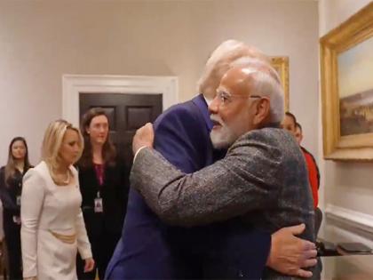 Trump welcomes PM Modi with hug at White House, says "we missed you a lot" | Trump welcomes PM Modi with hug at White House, says "we missed you a lot" Trump welcomes PM Modi with hug at White House, says "we missed you a lot" | Trump welcomes PM Modi with hug at White House, says "we missed you a lot"
