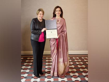 Nita Ambani honoured with Massachusetts Governor's citation for her philanthropic work | Nita Ambani honoured with Massachusetts Governor's citation for her philanthropic work Nita Ambani honoured with Massachusetts Governor's citation for her philanthropic work | Nita Ambani honoured with Massachusetts Governor's citation for her philanthropic work