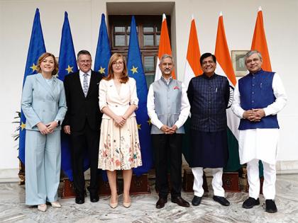 S Jaishankar and Piyush Goyal at the The 2nd India - EU Trade and Technology Council meeting | S Jaishankar and Piyush Goyal at the The 2nd India - EU Trade and Technology Council meeting S Jaishankar and Piyush Goyal at the The 2nd India - EU Trade and Technology Council meeting | S Jaishankar and Piyush Goyal at the The 2nd India - EU Trade and Technology Council meeting