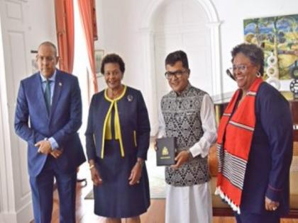 MoS Margherita recieves 'Honorary Order of Freedom of Barbados' on PM Modi's behalf | MoS Margherita recieves 'Honorary Order of Freedom of Barbados' on PM Modi's behalf