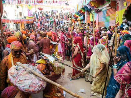 Mathura: Lathmar Holi celebrations begin in Barsana with vibrant festivities | Mathura: Lathmar Holi celebrations begin in Barsana with vibrant festivities Mathura: Lathmar Holi celebrations begin in Barsana with vibrant festivities | Mathura: Lathmar Holi celebrations begin in Barsana with vibrant festivities