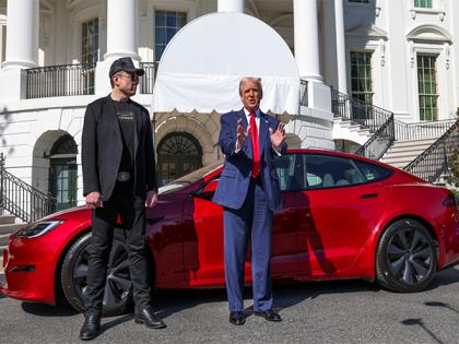 Trump buys "beautiful" red Tesla at White House alongside "patriot" Musk | Trump buys "beautiful" red Tesla at White House alongside "patriot" Musk Trump buys "beautiful" red Tesla at White House alongside "patriot" Musk | Trump buys "beautiful" red Tesla at White House alongside "patriot" Musk