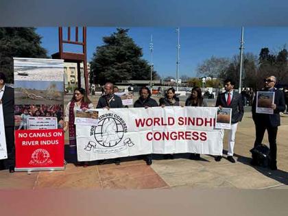 Geneva: World Sindhi Congress protests over illegal canals on Indus River at UN Human Rights Council session | Geneva: World Sindhi Congress protests over illegal canals on Indus River at UN Human Rights Council session Geneva: World Sindhi Congress protests over illegal canals on Indus River at UN Human Rights Council session | Geneva: World Sindhi Congress protests over illegal canals on Indus River at UN Human Rights Council session