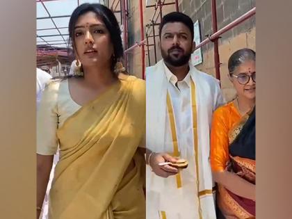 Actor Eesha Rebba and director Tharun Bhascker visit Tirumala Temple to offer prayers | Actor Eesha Rebba and director Tharun Bhascker visit Tirumala Temple to offer prayers Actor Eesha Rebba and director Tharun Bhascker visit Tirumala Temple to offer prayers | Actor Eesha Rebba and director Tharun Bhascker visit Tirumala Temple to offer prayers