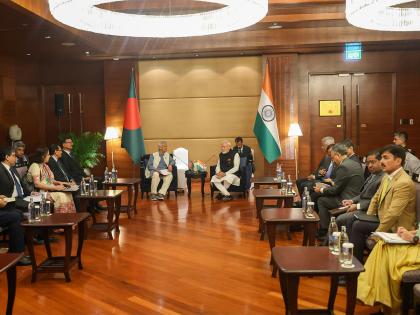 PM Modi meets Bangladesh Chief Adviser Muhammad Yunus on sidelines of BIMSTEC Summit | PM Modi meets Bangladesh Chief Adviser Muhammad Yunus on sidelines of BIMSTEC Summit PM Modi meets Bangladesh Chief Adviser Muhammad Yunus on sidelines of BIMSTEC Summit | PM Modi meets Bangladesh Chief Adviser Muhammad Yunus on sidelines of BIMSTEC Summit