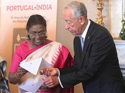 President Murmu launches postage stamps commemorating 50 years of India-Portugal diplomatic relations | President Murmu launches postage stamps commemorating 50 years of India-Portugal diplomatic relations President Murmu launches postage stamps commemorating 50 years of India-Portugal diplomatic relations | President Murmu launches postage stamps commemorating 50 years of India-Portugal diplomatic relations